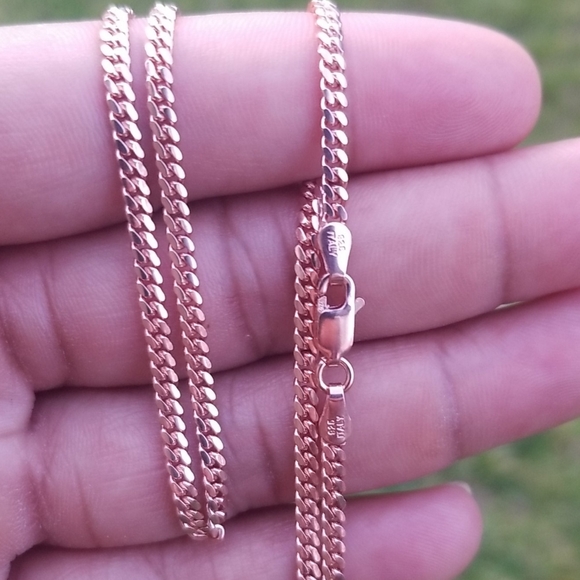 Jewelry - Sterling Silver 925 Rose Gold finish Miami Cuban